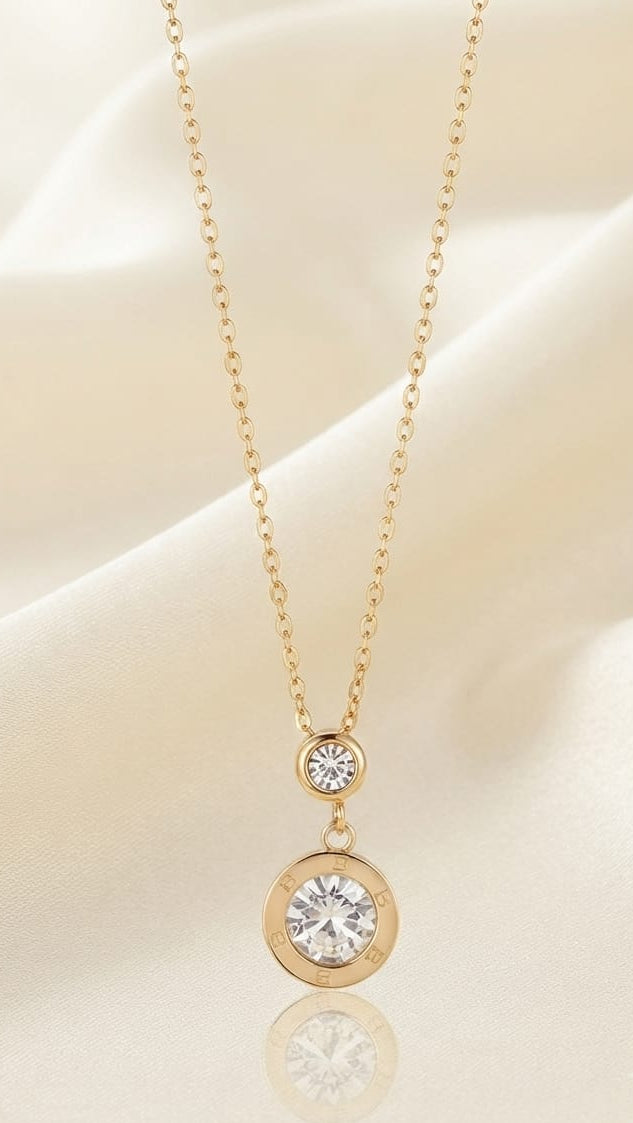 Luxury Crystal Gold Pendant Necklace