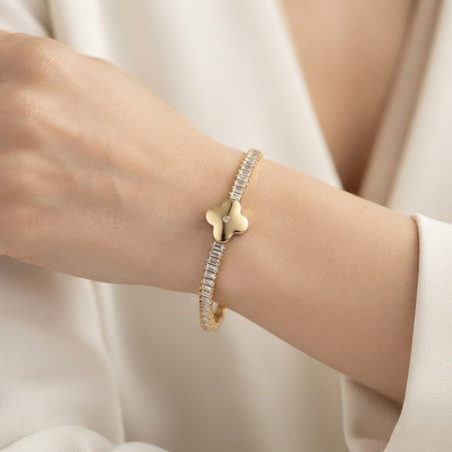 Luxury Adjustable Bracelet for Women – Elegant Crystal Ball Bracelet (Gold & Silver Designs)