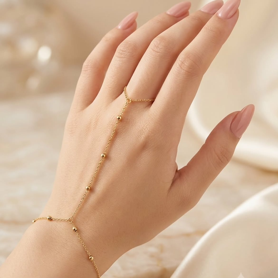 Elegant Gold-Tone HandChain