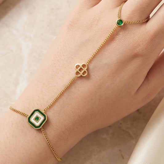 Elegant Gold-Tone HandChain