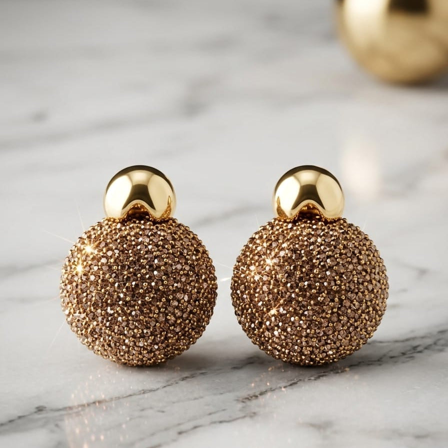 Luxury Crystal Ball Stud Earrings