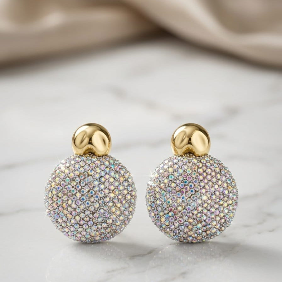 Luxury Crystal Ball Stud Earrings