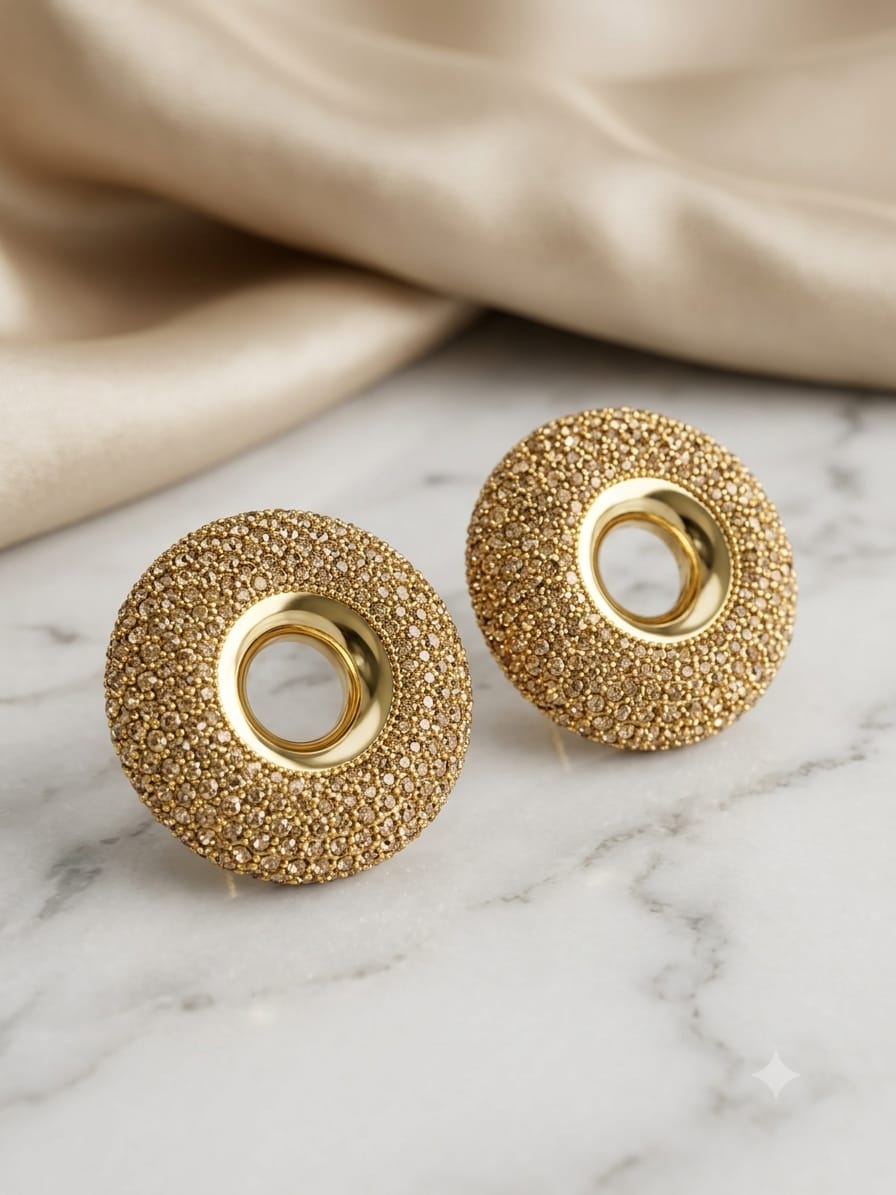 Luxury Crystal Halo Stud Earrings