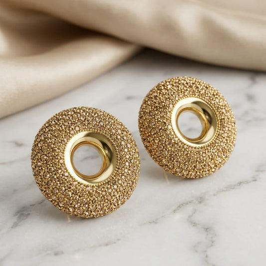 Luxury Crystal Halo Stud Earrings