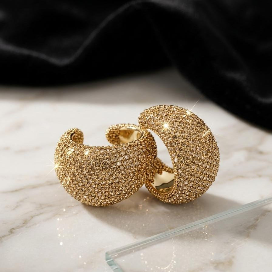 Glamour Crystal Huggie Earrings