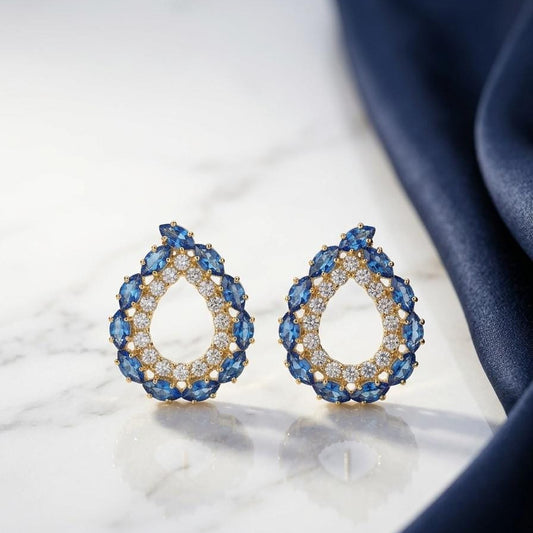 Luxury Crystal Teardrop Halo Earrings