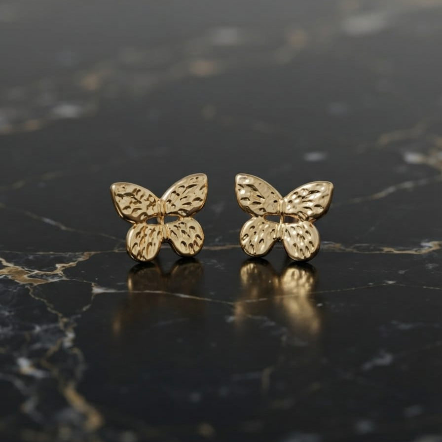Minimalist Gold Butterfly Stud Earrings – Elegant Everyday Jewelry