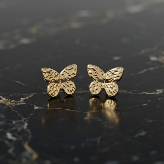 Minimalist Gold Butterfly Stud Earrings – Elegant Everyday Jewelry