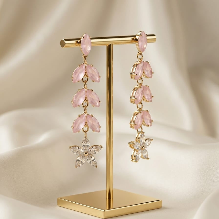 Blossom Crystal Drop Earrings – 5 Stunning Colors