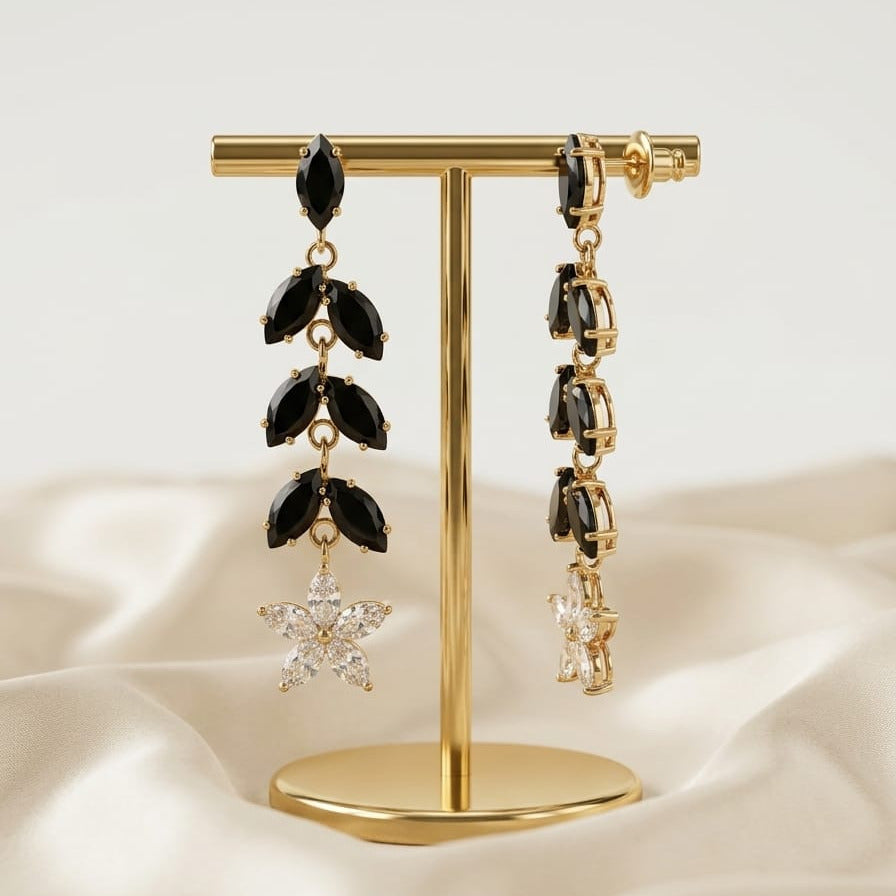Blossom Crystal Drop Earrings – 5 Stunning Colors