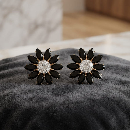 Bloom Crystal Flower Stud Earrings – 5 Color Options