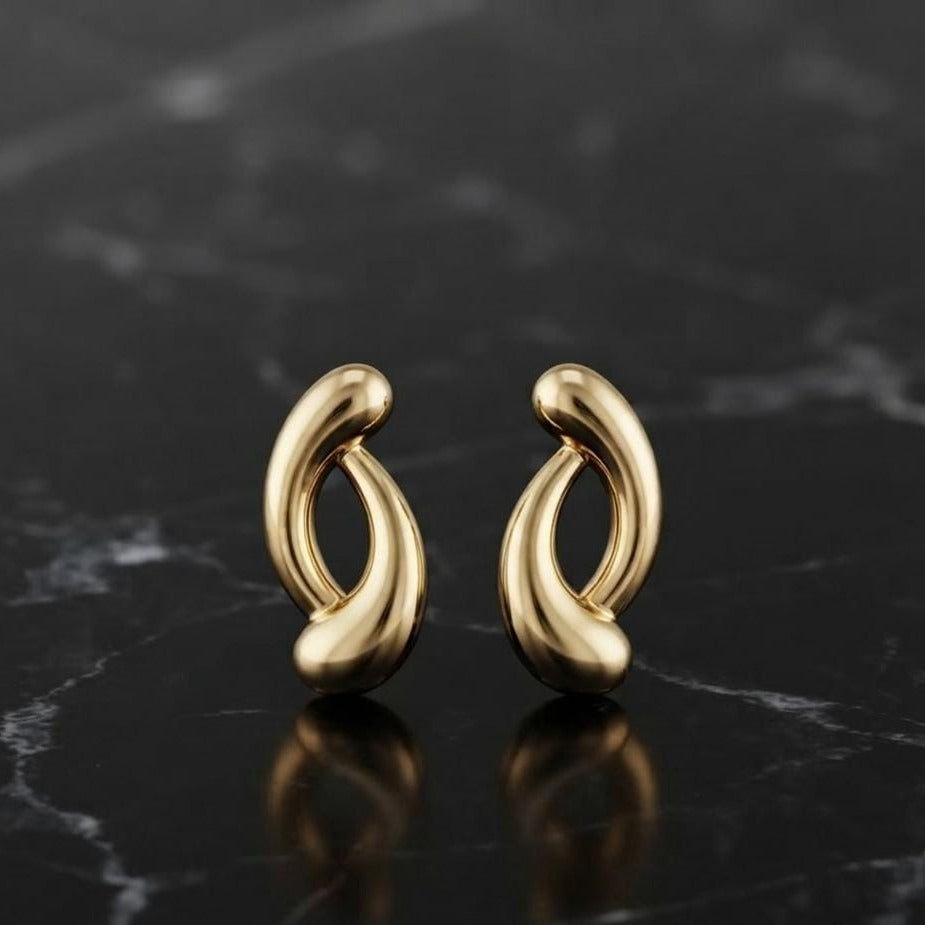 Minimalist Twist Gold Hoop Earrings