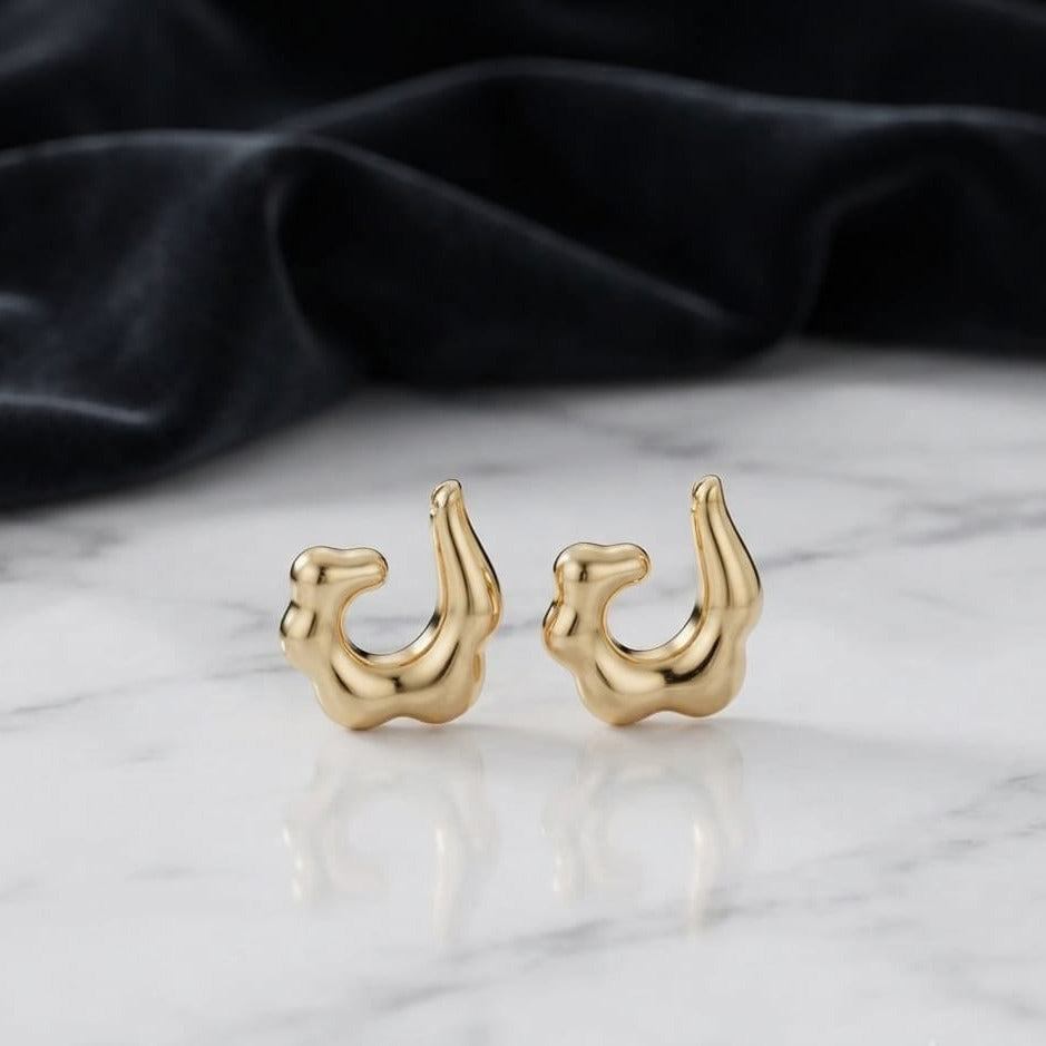 Sculpted Gold Hoop Earrings