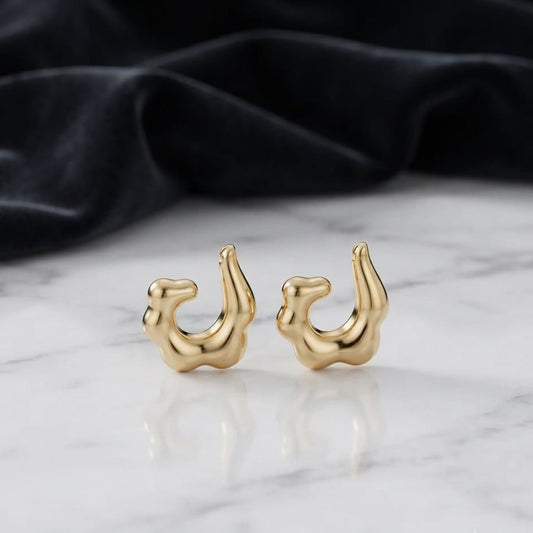 Sculpted Gold Hoop Earrings