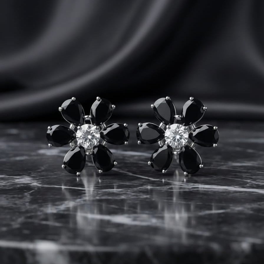 Bloom Crystal Flower Stud Earrings – 5 Elegant Colors