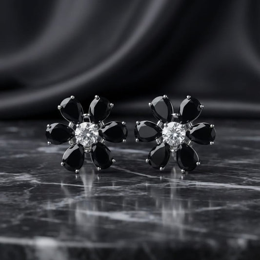 Bloom Crystal Flower Stud Earrings – 5 Elegant Colors