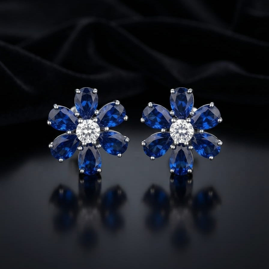 Bloom Crystal Flower Stud Earrings – 5 Elegant Colors