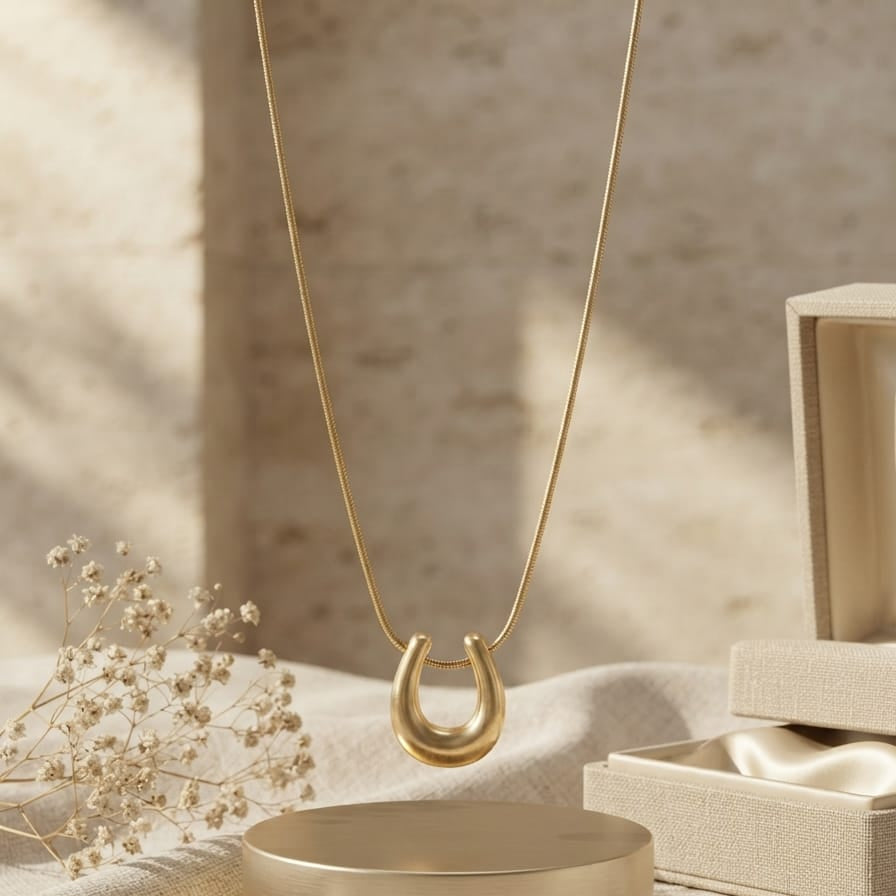 Minimalist Horseshoe Pendant Necklace