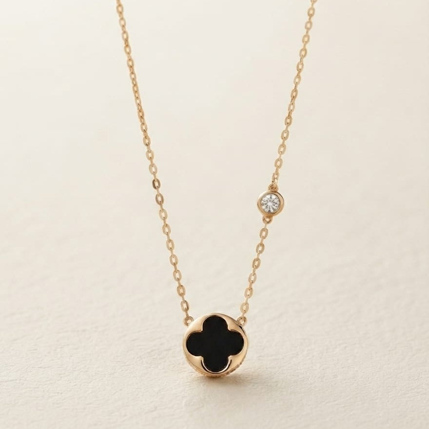 Black Clover Charm Pendant Necklace