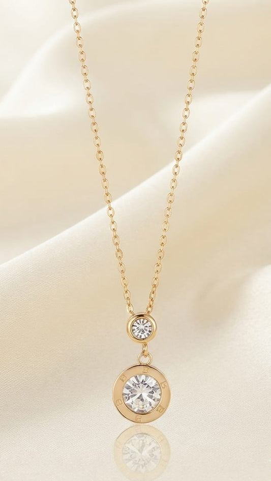 Luxury Crystal Gold Pendant Necklace