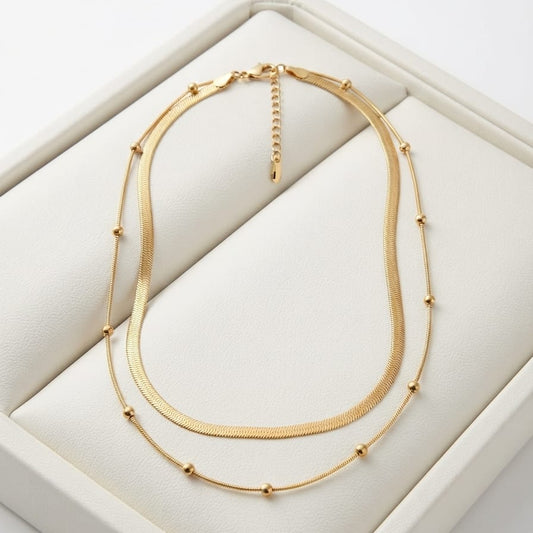 Elegant Double Layer Gold Necklace for Women