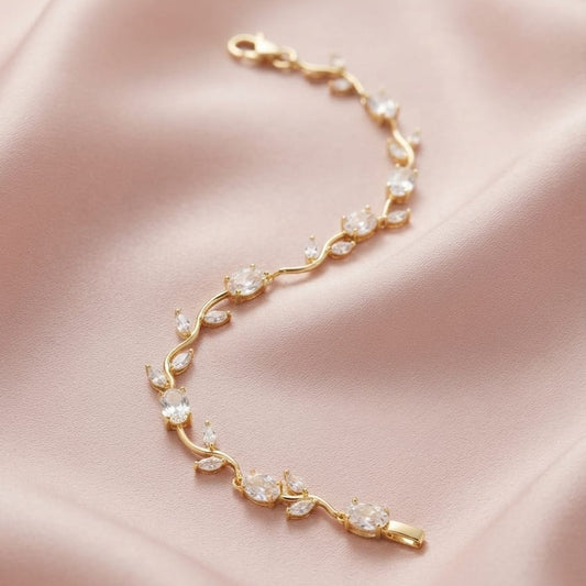 Tulip Crystal Bracelet for Women – Floral Charm Bracelet