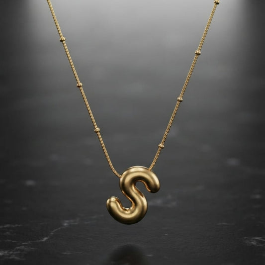 Elegant Gold Letter "S" Initial Pendant Necklace