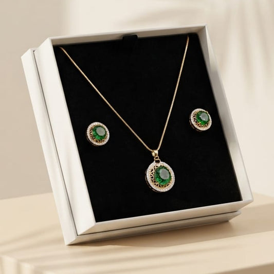 Gold Plated Necklace & Stud Earrings for Women
